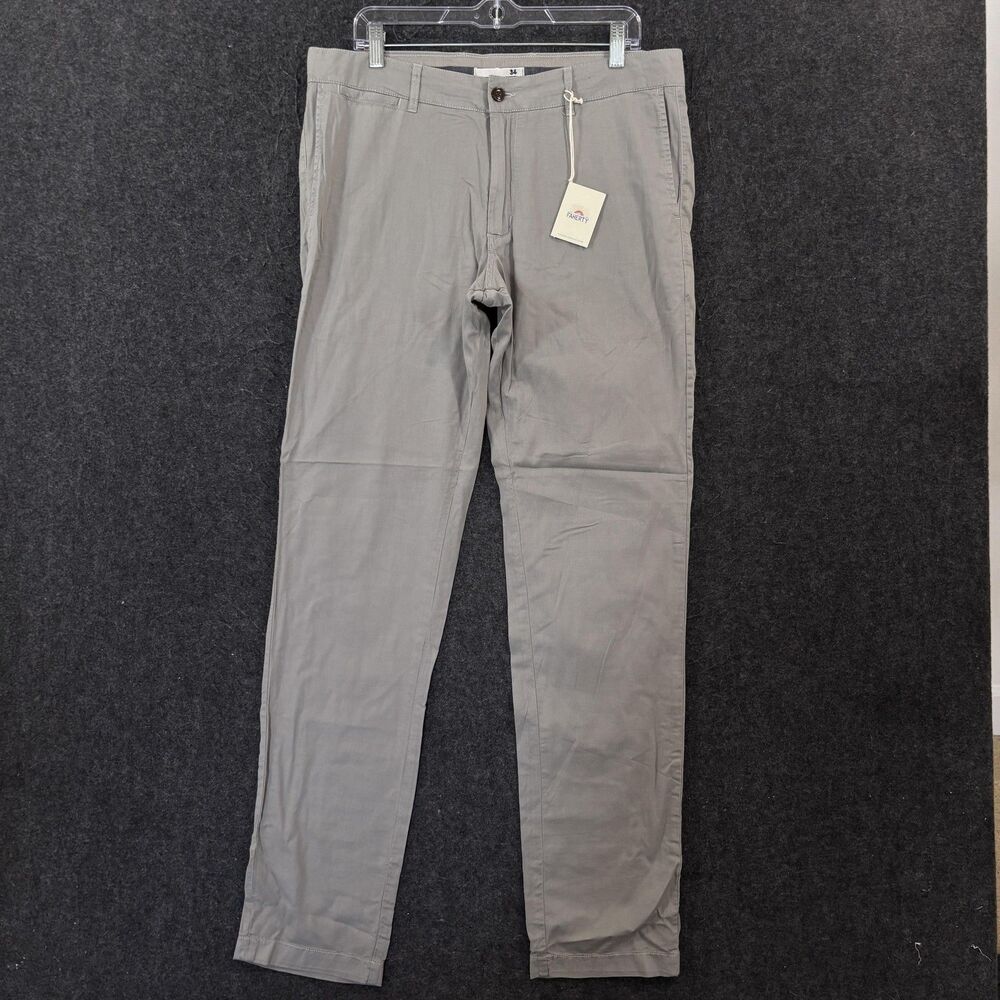 Faherty Harbor Pants Men's 34x34 Ice Gray Chino Straight Leg Coastal Preppy